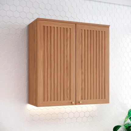 Armário Aéreo 80cm 2 Portas MDP MDF Requinte Henn - Nature