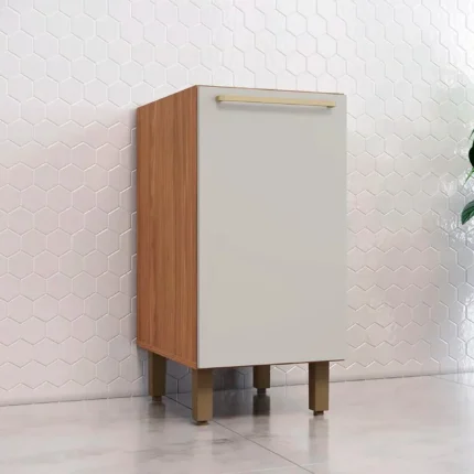 Balcão com Tampo 1 Porta 40cm MDP MDF Requinte Henn - Nature/Areia HP