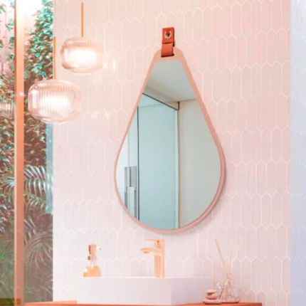 Espelheira Gota MGM 76 x 50 cm Estrutura em MDF - Capuccino