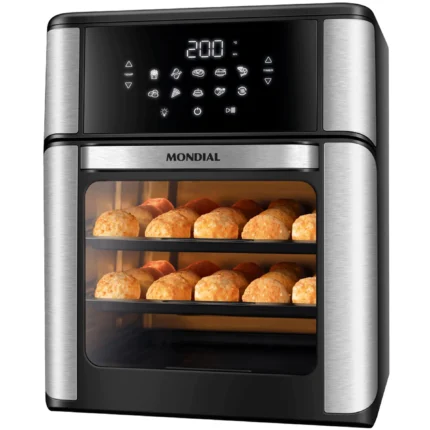 Fritadeira Elétrica Air Fryer Mondial Oven AFON-12L-BI 12L 2000W - Preto/Inox - 220 Volts
