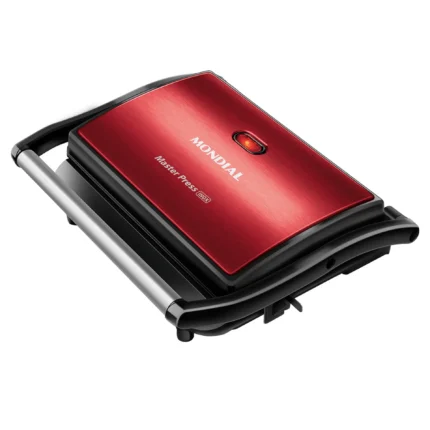 Grill Sanduicheira Mondial Ceramic PG01RC Antiaderente 1000W - Vermelho/Preto - 220 Volts
