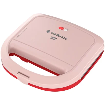 Máquina de Waffle Antiaderente Duet WAF200 Cadence 750W - Rosa/Vermelho - 220 Volts