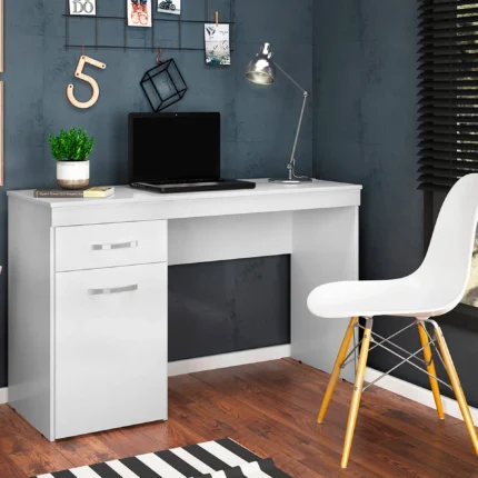 Escrivaninha 1 Porta 1 Gaveta Estrutura em MDP Vitória Demóbile - Branco