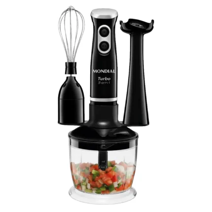 Mixer Mondial M-14 3 em 1 Lâmina em Aço Inox 600ML 350W - Preto - 110 Volts