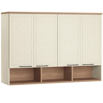 Modulo Aéreo Ponte Doce Vida 4 Portas MDF Santos Andirá - Areia/Wood