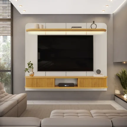 Painel para TV até 75" 2 Portas LED DJ Móveis Capri - BALI/CEDRO